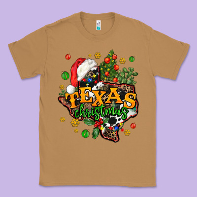 Texas Christmas Classic Tee Designed By Adodesignshop