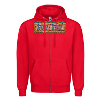 Red american babe Zipper Hoodie - Artiststas