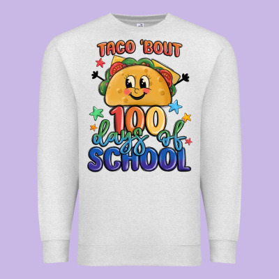Taco Bout 100 Days Of School Premium Sweatshirt Designed By Maliassmallbusiness