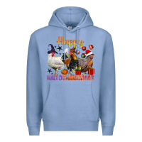 Colony Blue Happy Hallothanksmas Chick Premium Hoodie - BundleAndBundleShop