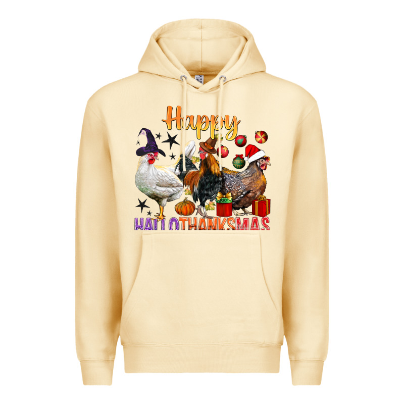 Happy Hallothanksmas Chick Premium Hoodie by BundleAndBundleShop | Teevron