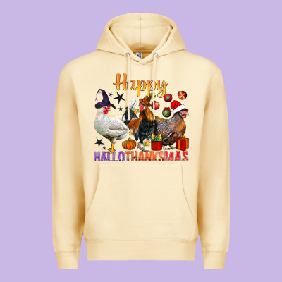 Happy Hallothanksmas Chick Premium Hoodie Designed By Bundleandbundleshop