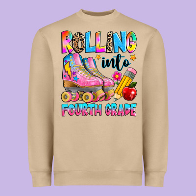 Rolling Into Fourth Grade Heavyweight Sweatshirt Designed By Texasbilliewilder
