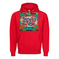 Red american babe Zipper Hoodie - Artiststas