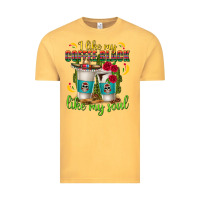Vintage Mustard I Like My Coffee Black Like My Soul Vintage Tee - texasbilliewilder
