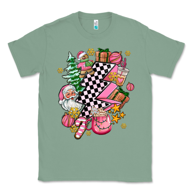 Pink Christmas Lightning Bolt Classic Tee by AdoDesignShop | Teevron
