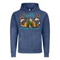 Vintage Denim with god all things are possible matthew 19 26 Vintage Hoodie - JahusDesignShop