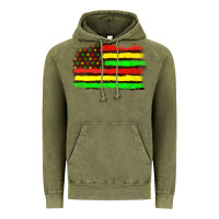 Vintage Olive juneteenth flag Vintage Hoodie - texasbilliewilder