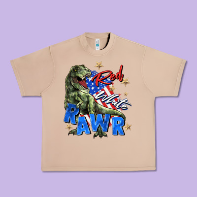 Red White Rawr Urban Heavy Tee Designed By Zillion Design Studio
