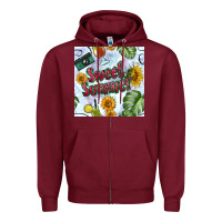 Burgundy sweet summer seamless pattern Zipper Hoodie - BundleAndBundleShop