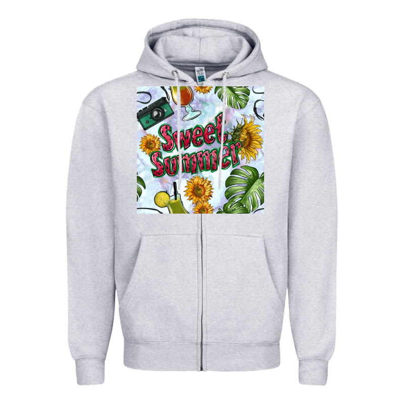 Sweet Summer Seamless Pattern Zipper Hoodie by BundleAndBundleShop | Teevron
