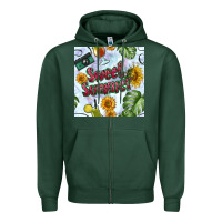 Sports Green sweet summer seamless pattern Zipper Hoodie - BundleAndBundleShop