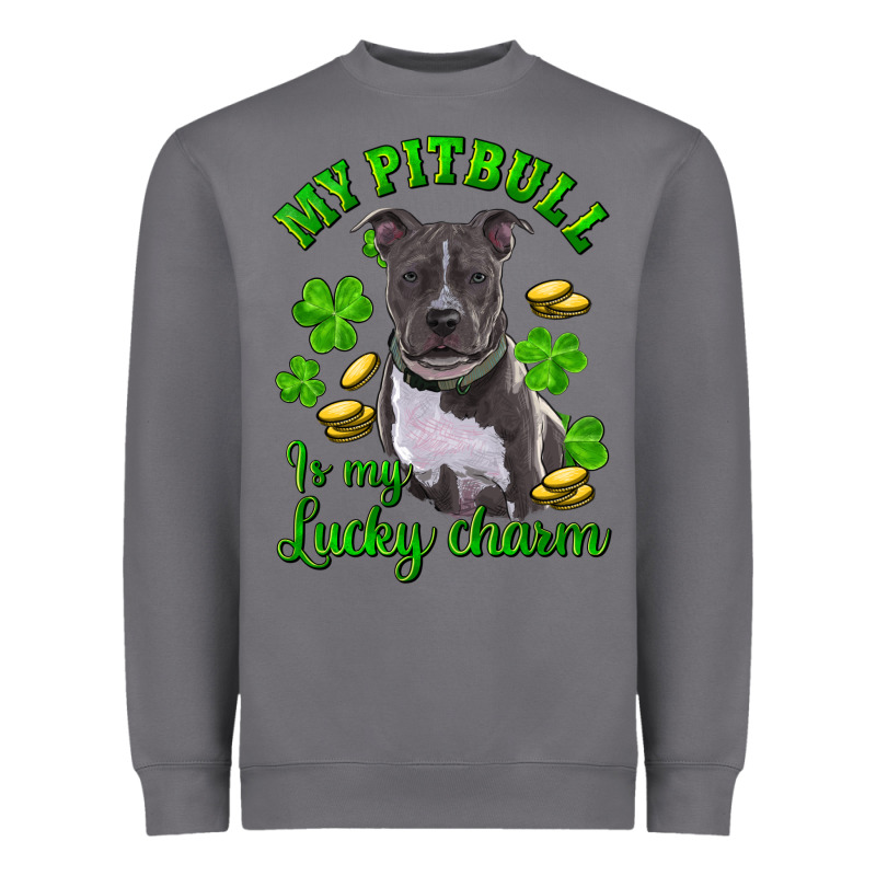 St Patricks Day My Pitbuli My Lucky Charm Heavyweight Sweatshirt by RanaPortraitStore | Teevron