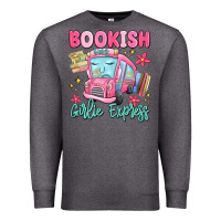 Charcoal Heather bookish girlie express Premium Sweatshirt - MaliasSmallBusiness