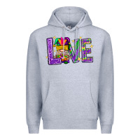 Heather Grey Mardi Gras Love With Gnome Premium Hoodie - BundleAndBundleShop