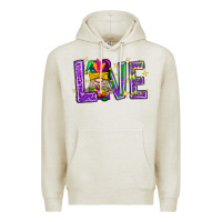 Oatmeal Heather Mardi Gras Love With Gnome Premium Hoodie - BundleAndBundleShop