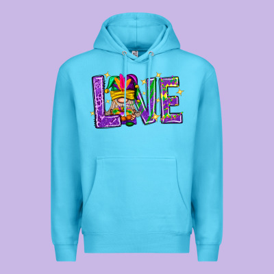 Mardi Gras Love With Gnome Premium Hoodie Designed By Bundleandbundleshop