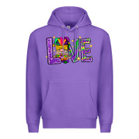 Purple Mardi Gras Love With Gnome Premium Hoodie - BundleAndBundleShop