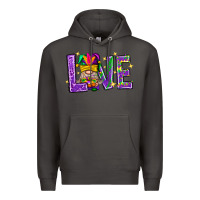 Smoke Mardi Gras Love With Gnome Premium Hoodie - BundleAndBundleShop