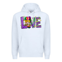 White Mardi Gras Love With Gnome Premium Hoodie - BundleAndBundleShop
