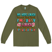 Army Green my kids laugh because they think i'm crazy Long Sleeve Tee - JahusDesignShop