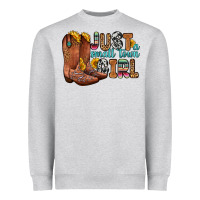Heather Grey just a small town girl Heavyweight Sweatshirt - Zillion Design Studio