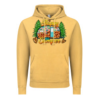 Vintage Mustard happy camper Vintage Hoodie - Zillion Design Studio
