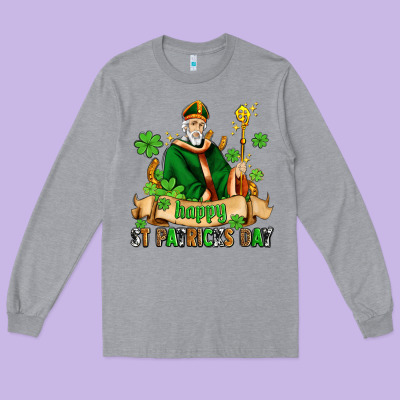 Happy St Patricks Day With St Patricks Long Sleeve Tee Designed By Adodesignshop