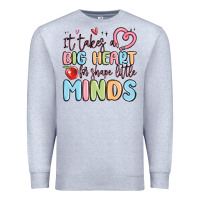 Heather Grey it takes a big heart for shape little minds Premium Sweatshirt - MaliasSmallBusiness