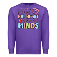 Purple it takes a big heart for shape little minds Premium Sweatshirt - MaliasSmallBusiness