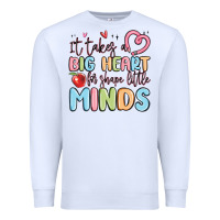 White it takes a big heart for shape little minds Premium Sweatshirt - MaliasSmallBusiness