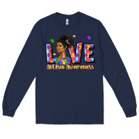 Navy love autism awareness Long Sleeve Tee - JahusDesignShop