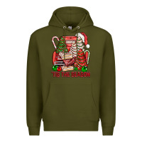 Army Green Tis The Season Christmas Cakes Truck Premium Hoodie - BundleAndBundleShop