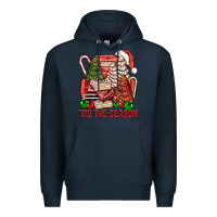 Navy Tis The Season Christmas Cakes Truck Premium Hoodie - BundleAndBundleShop