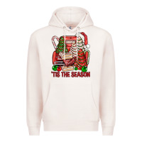 Pale Pink Tis The Season Christmas Cakes Truck Premium Hoodie - BundleAndBundleShop