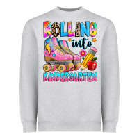 Heather Grey rolling into kindergarten grade Heavyweight Sweatshirt - texasbilliewilder
