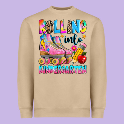 Rolling Into Kindergarten Grade Heavyweight Sweatshirt Designed By Texasbilliewilder