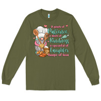 Army Green a pinch of patience a dash of kindness a spoonful Long Sleeve Tee - JahusDesignShop