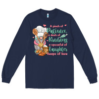 Navy a pinch of patience a dash of kindness a spoonful Long Sleeve Tee - JahusDesignShop