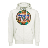 Oatmeal Heather american babe Zipper Hoodie - Artiststas