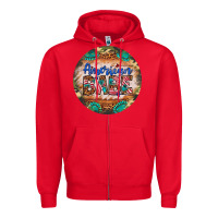 Red american babe Zipper Hoodie - Artiststas