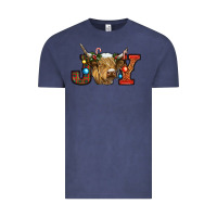 Vintage Denim christmas joy cow Vintage Tee - RanaPortraitStore