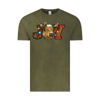 Vintage Olive christmas joy cow Vintage Tee - RanaPortraitStore