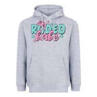 Heather Grey rodeo babe Heavyweight Hoodie - MaliasSmallBusiness