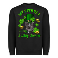 Black st patricks day my pitbuli my lucky charm with hat Heavyweight Sweatshirt - RanaPortraitStore