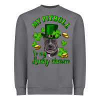 Storm st patricks day my pitbuli my lucky charm with hat Heavyweight Sweatshirt - RanaPortraitStore