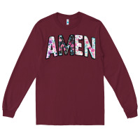 Burgundy amen Long Sleeve Tee - JahusDesignShop