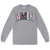 Heather Grey amen Long Sleeve Tee - JahusDesignShop