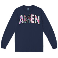 Navy amen Long Sleeve Tee - JahusDesignShop