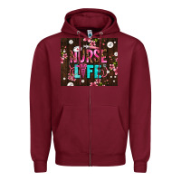 Burgundy nurse life with pearls Zipper Hoodie - AdoDesignShop